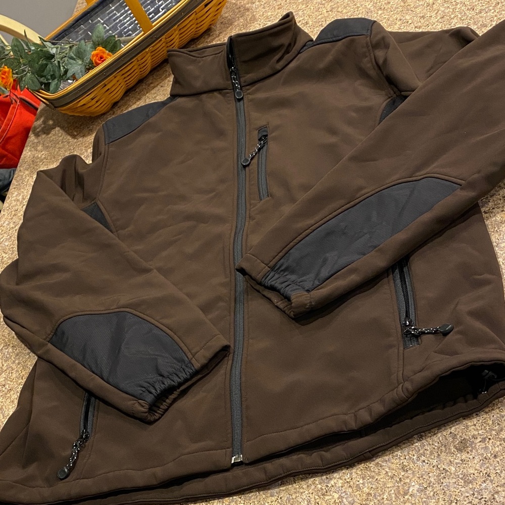 Black Diamond Softshell Zip Up Jacket Brown  and Black Size XXL Partially Fleece
